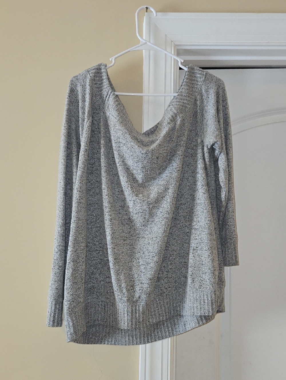 torrid Heather Gray Off-the-Shoulder Knit Sweater